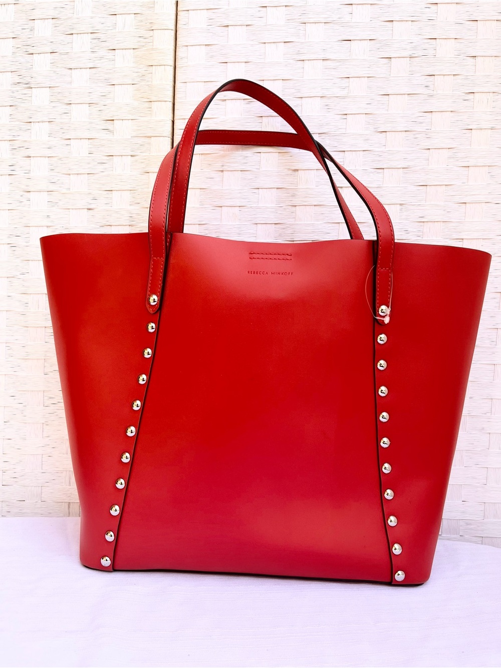 Rebecca Minkoff Red Leather Studded Tote